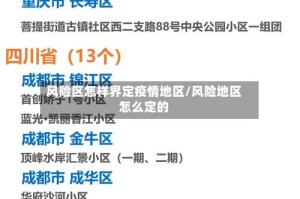 风险区怎样界定疫情地区/风险地区怎么定的