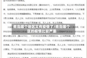 青岛哪个地区又有疫情了/青岛哪个区的疫情比较严重