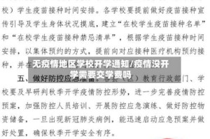 无疫情地区学校开学通知/疫情没开学需要交学费吗