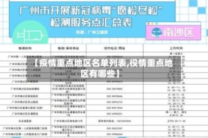 【疫情重点地区名单列表,役情重点地区有哪些】