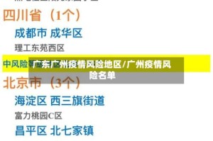 广东广州疫情风险地区/广州疫情风险名单