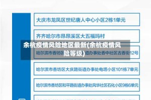 余杭疫情风险地区最新(余杭疫情风险等级)