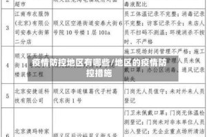 疫情防控地区有哪些/地区的疫情防控措施
