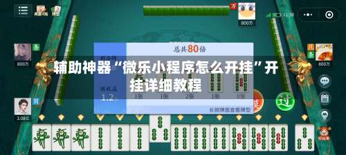 辅助神器“微乐小程序怎么开挂	”开挂详细教程-第1张图片