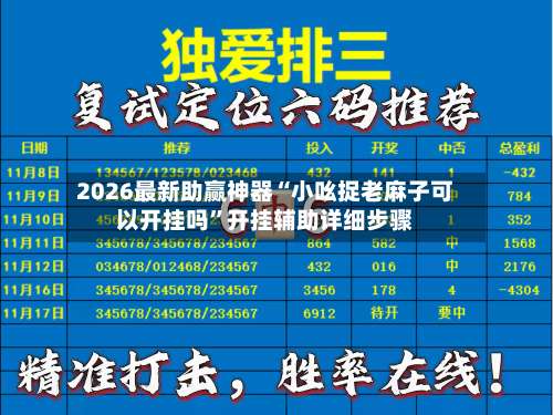 2026最新助赢神器“小吆捉老麻子可以开挂吗”开挂辅助详细步骤-第3张图片