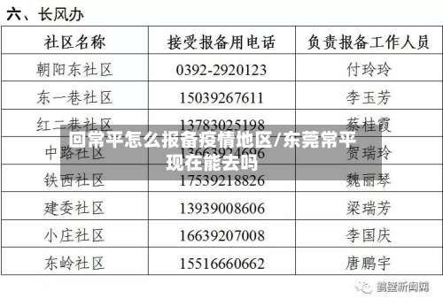 回常平怎么报备疫情地区/东莞常平现在能去吗-第1张图片
