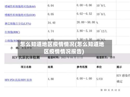 怎么知道地区疫情情况(怎么知道地区疫情情况报告)-第1张图片