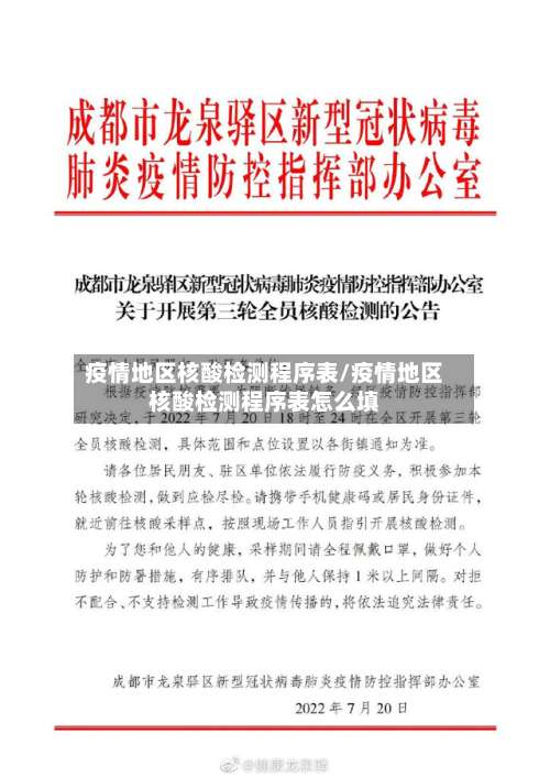 疫情地区核酸检测程序表/疫情地区核酸检测程序表怎么填-第1张图片