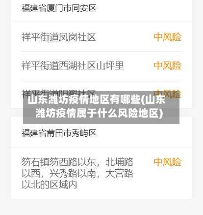 山东潍坊疫情地区有哪些(山东潍坊疫情属于什么风险地区)-第1张图片